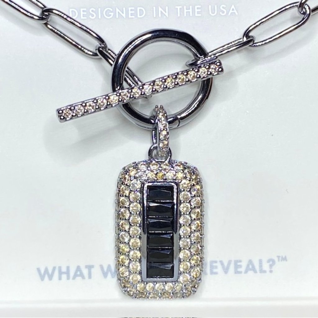 Black Onyx Cz Removable Pendant Nk88724 She's Giving Trends